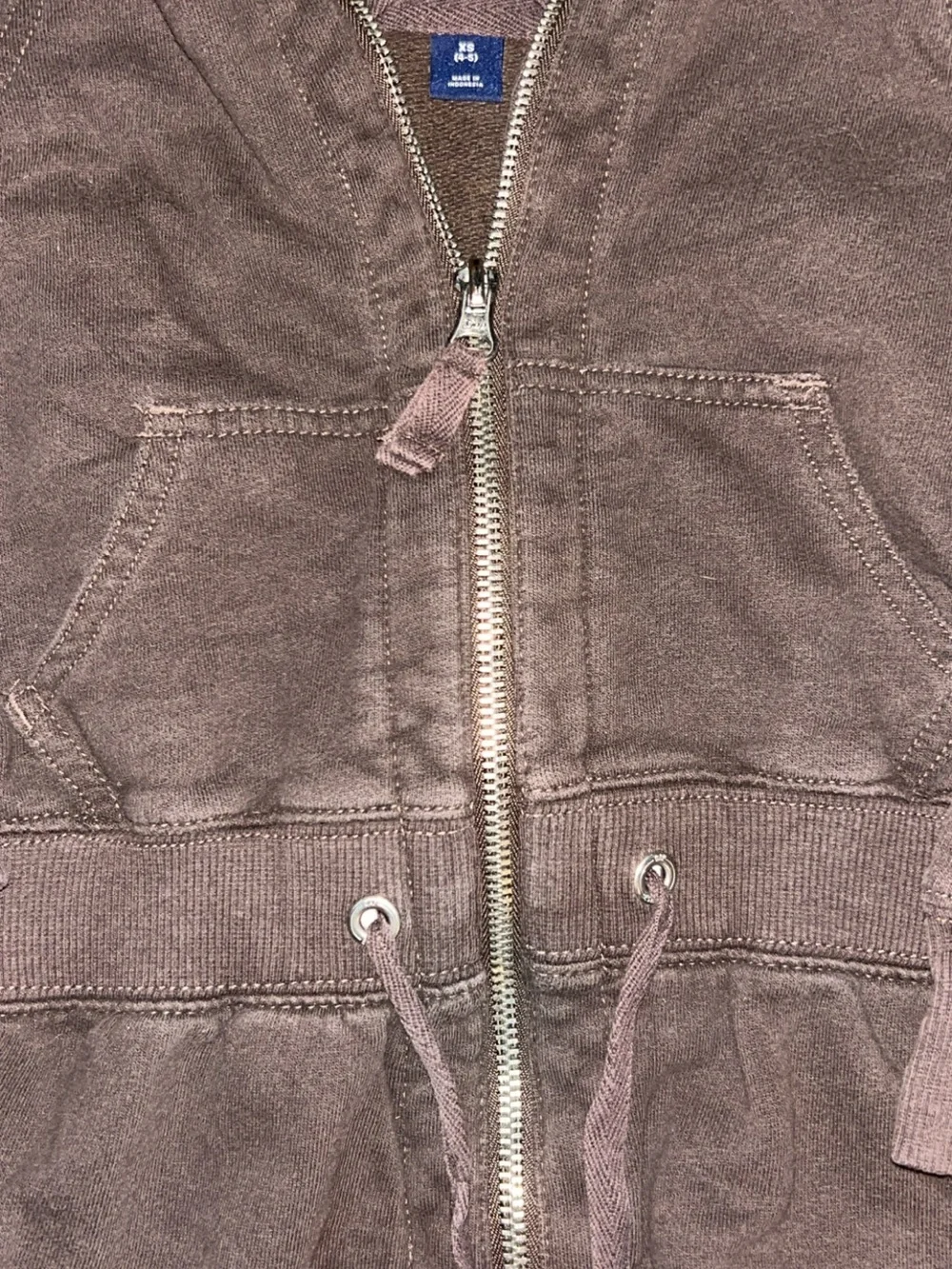 Vintage GAP Kids Brown Girls' Drawstring Zip Sweatshirt Jacket. Great Condition